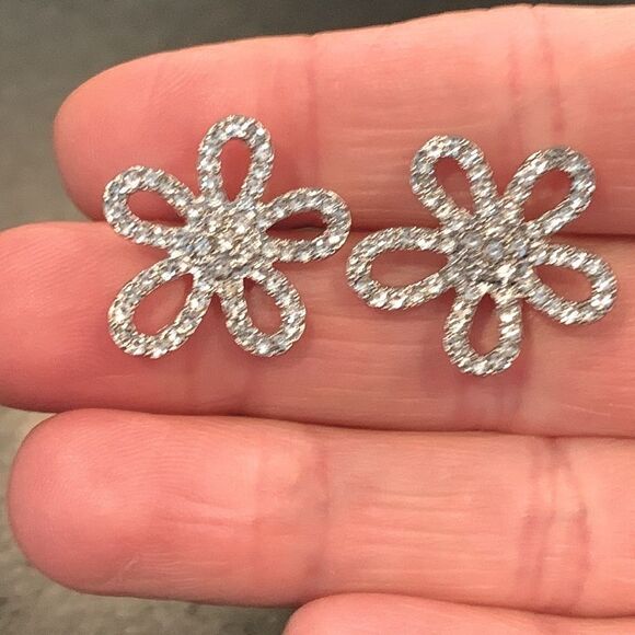 Brilliant Crystal Blossom Stud Earrings - Picture 4 of 8